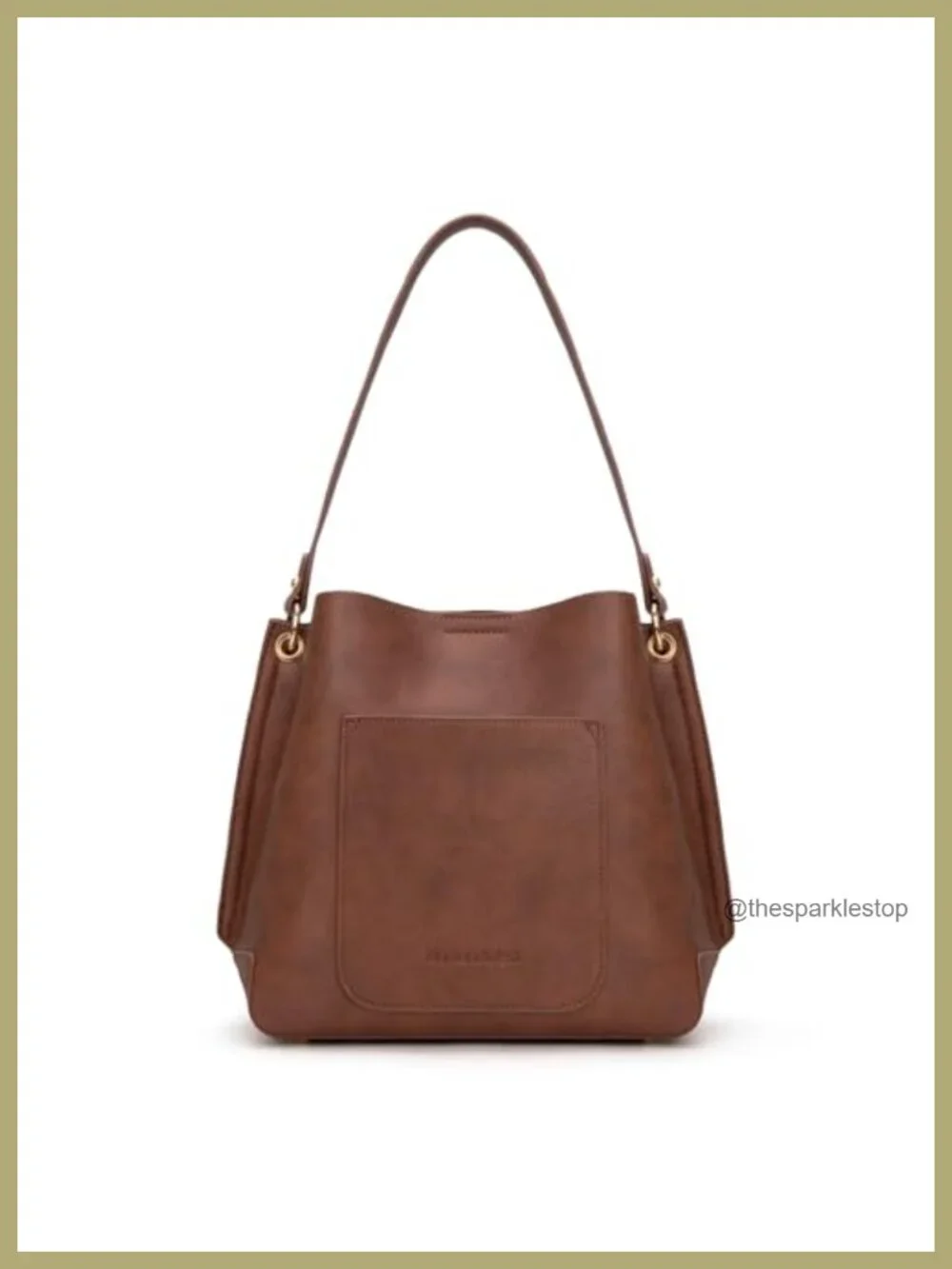 Medium Hobo Bag for Women, Faux Leather Shoulder Purse with 3 Compartments,